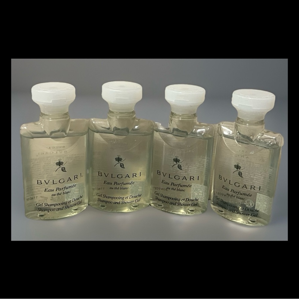 4 Bvlgari Eau Parfumée Au the Blanc white tea shampoo &Shower Gel 1.3oz Sep sale